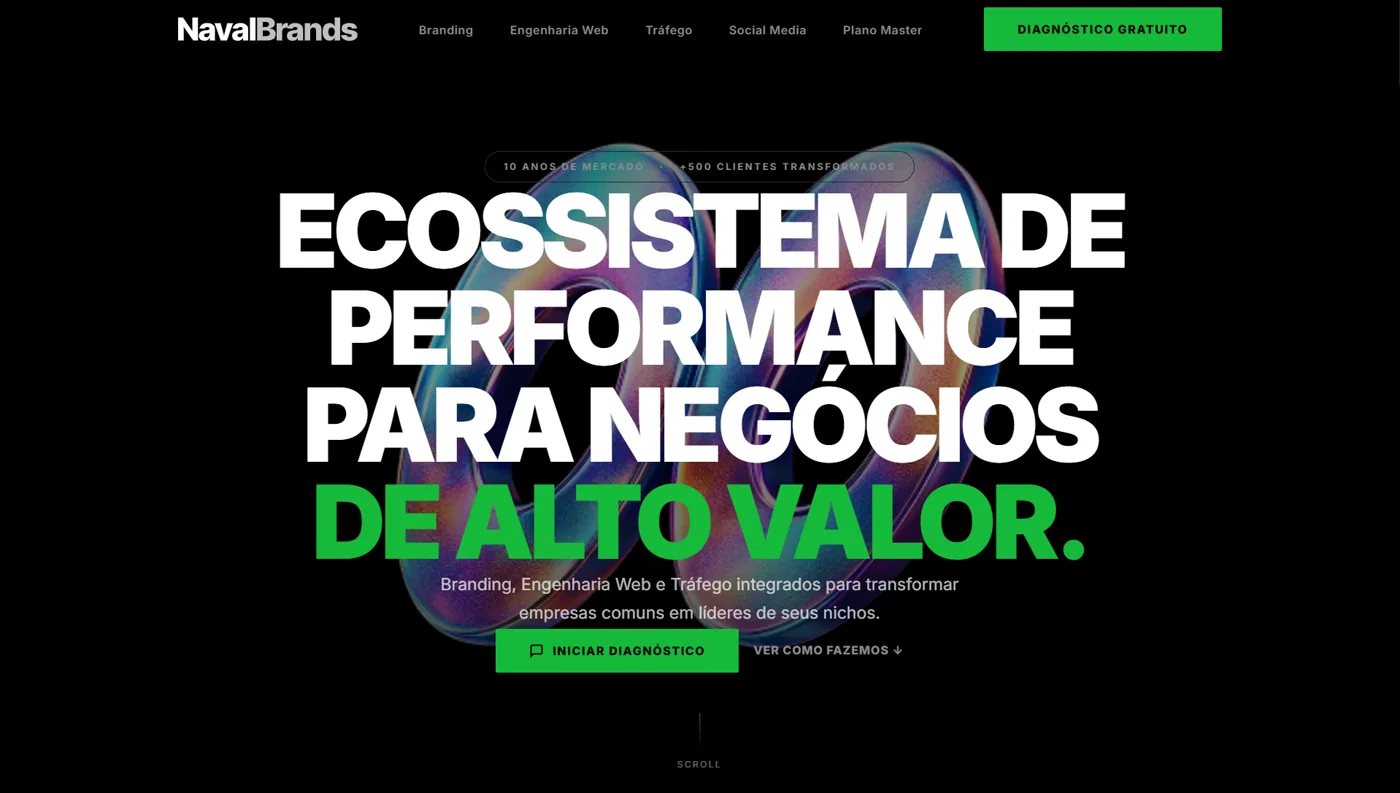 Hero do site da Naval Brands